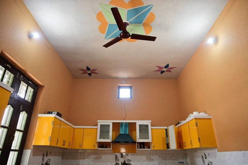 Kitchen ceiling texture paint design
