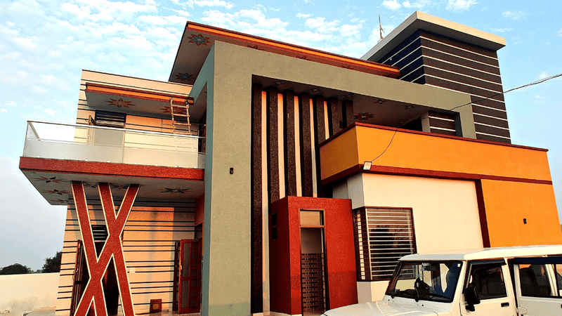 Modern texture paint villa design